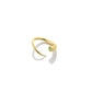 14k gold Quill Bypass Ring with peridot