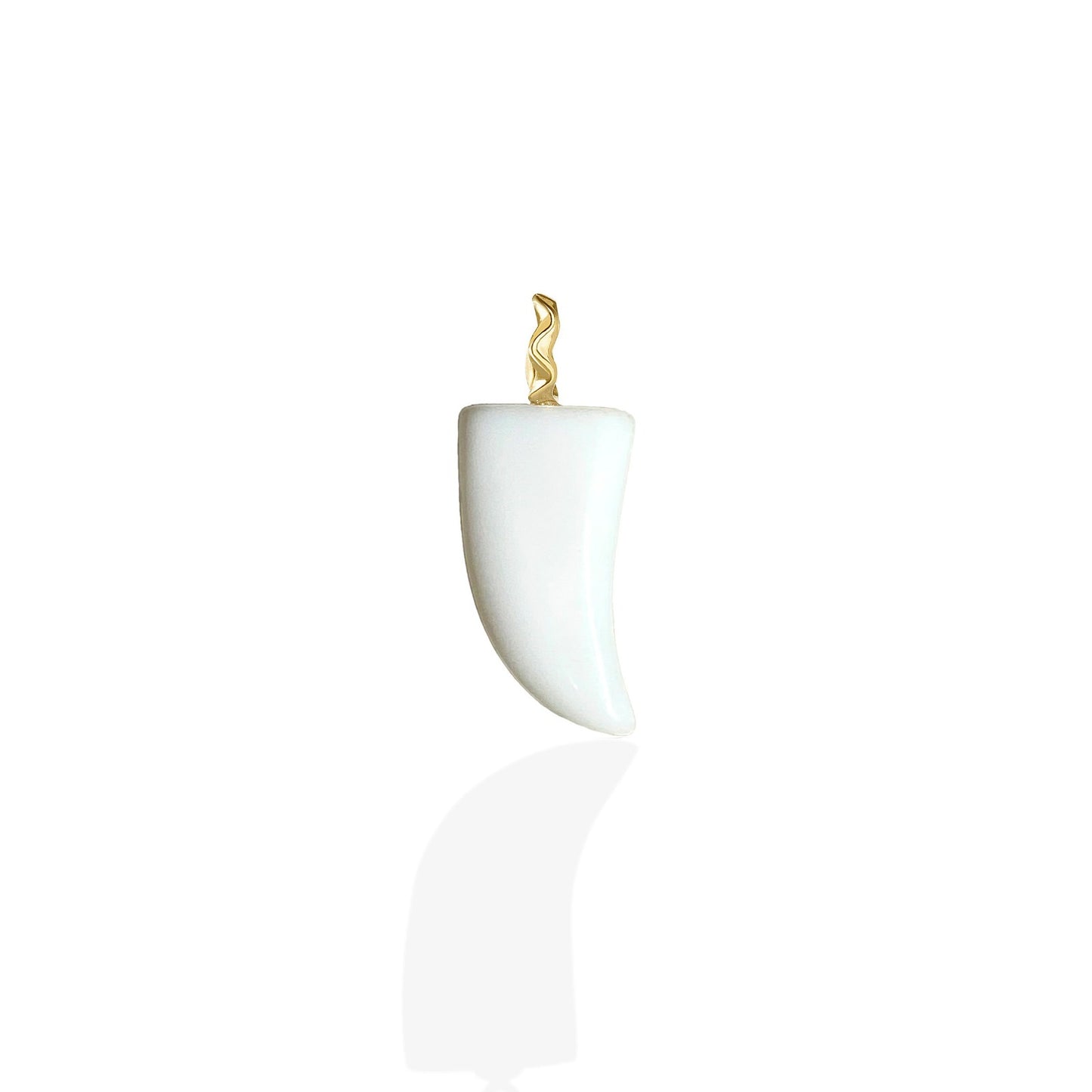 White agate horn charm.