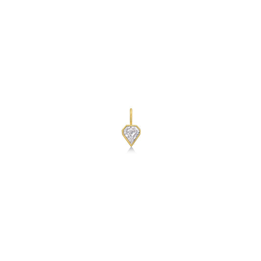 14k gold Shield Diamond Solitaire Charm
