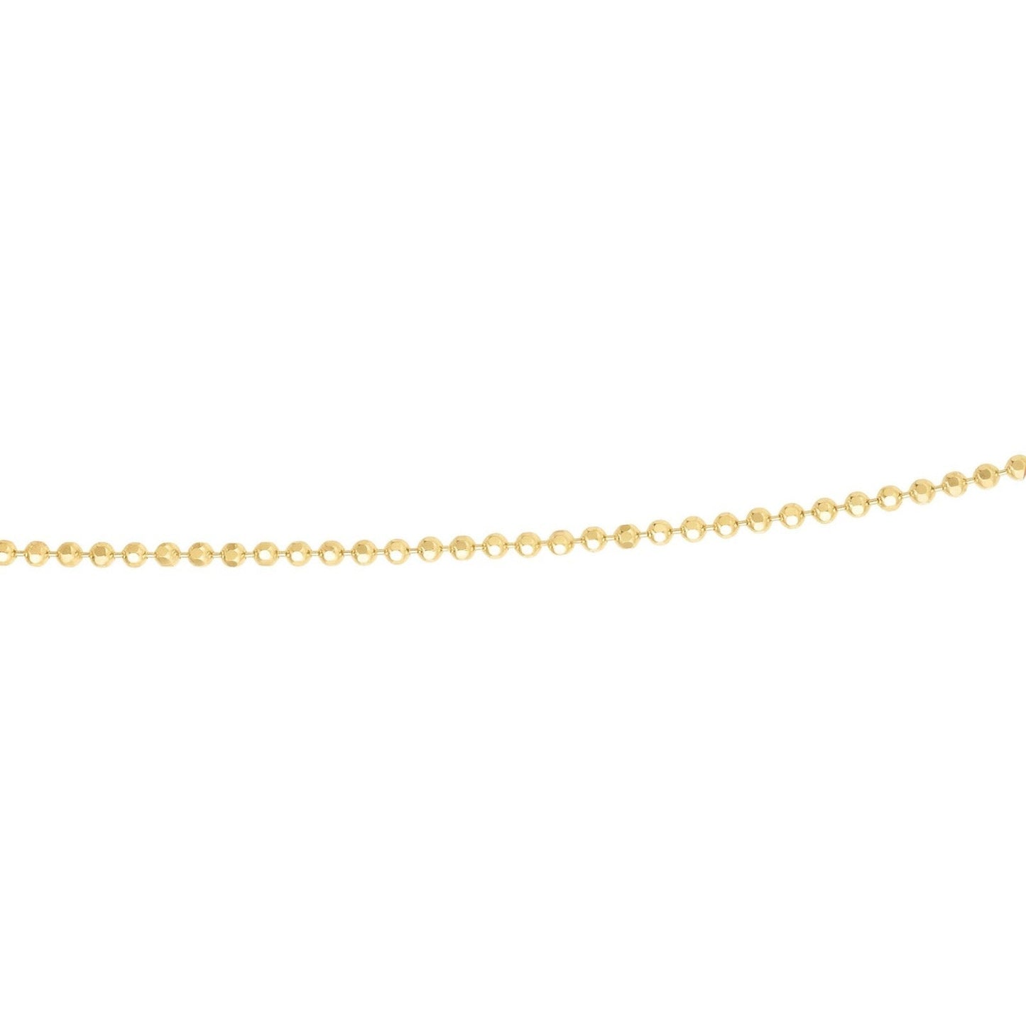 14k gold Diamond Cut Bead Chain Necklace