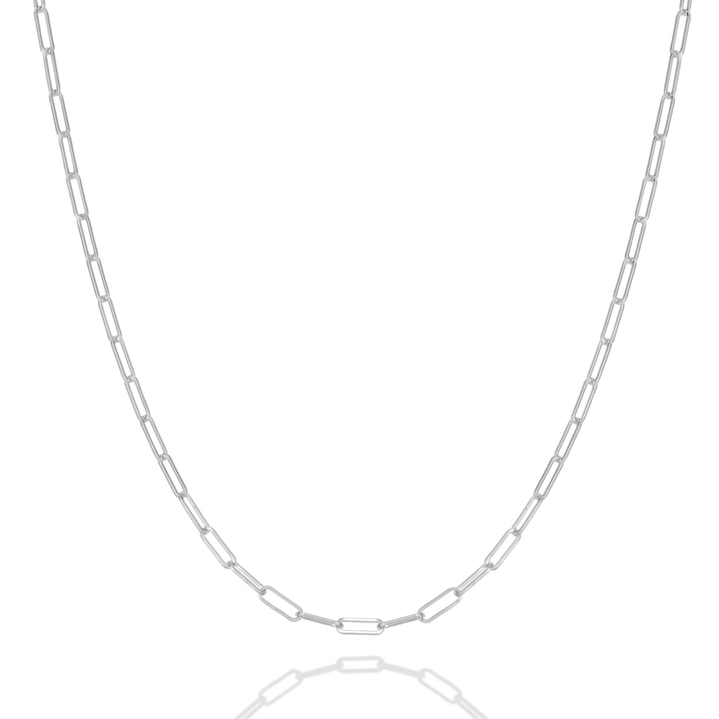 14k white gold Paperclip Chain Necklace