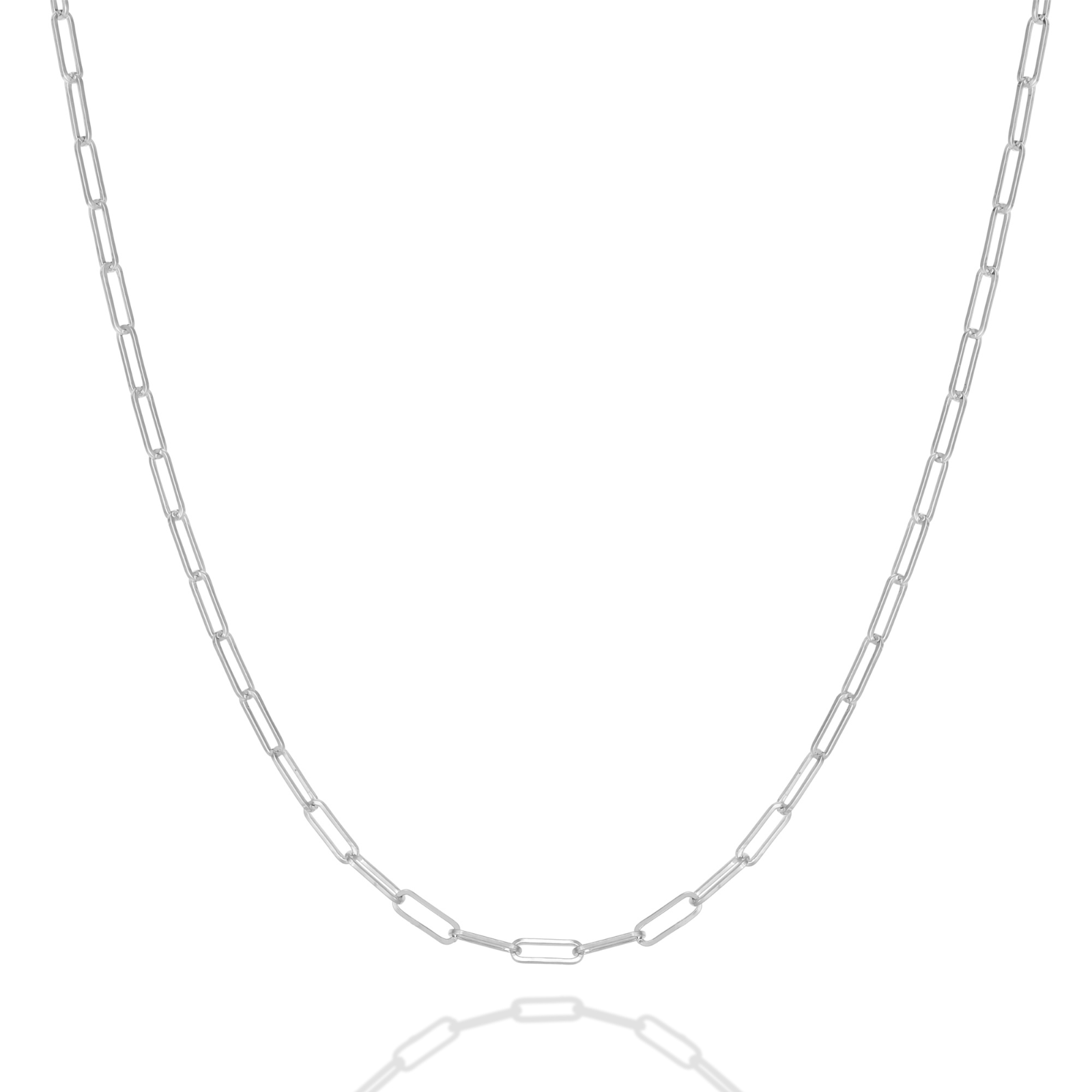 14k white gold Paperclip Chain Necklace