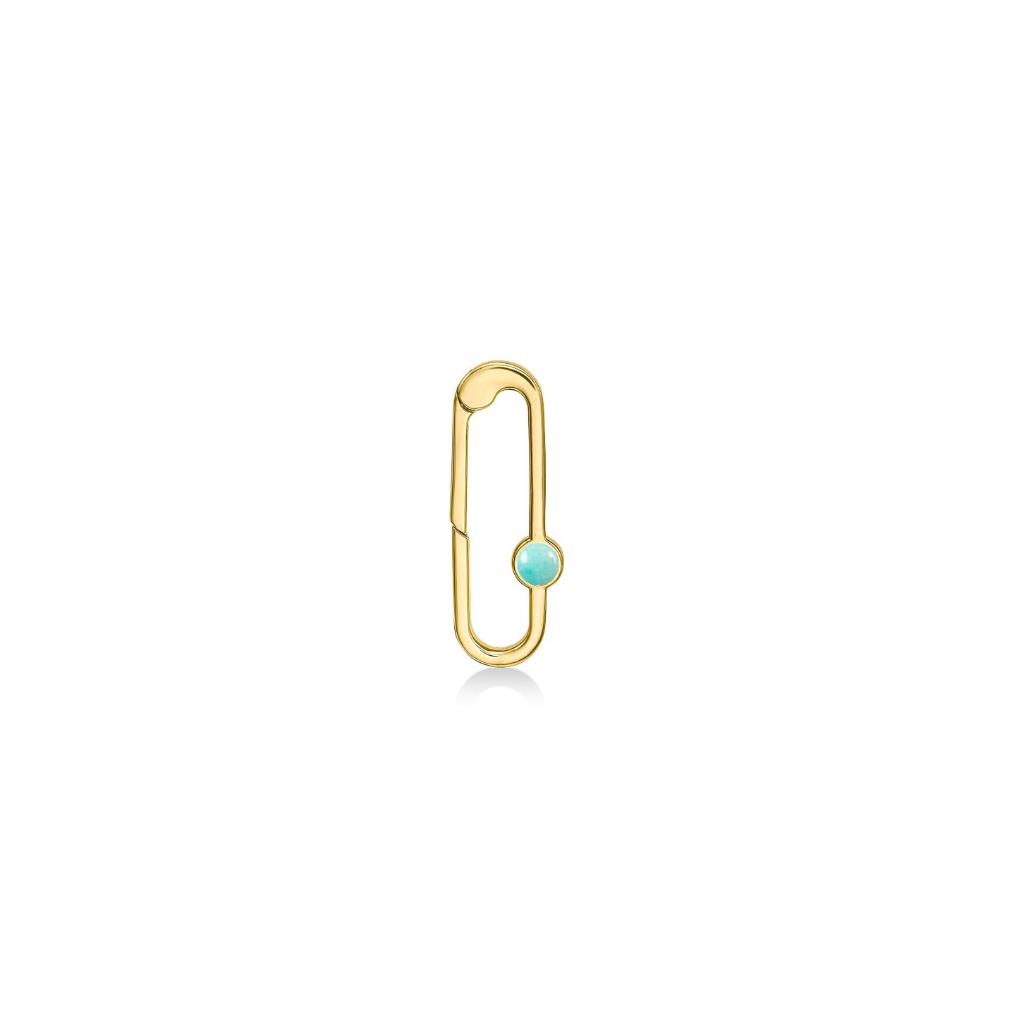Paperclip charm lock with Amazonite