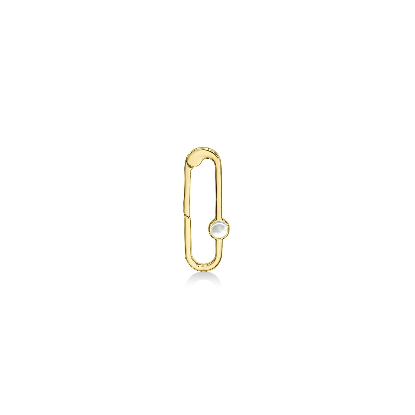 Paperclip charm lock with mother of pearl