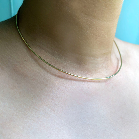 14k gold Wire Choker Necklace