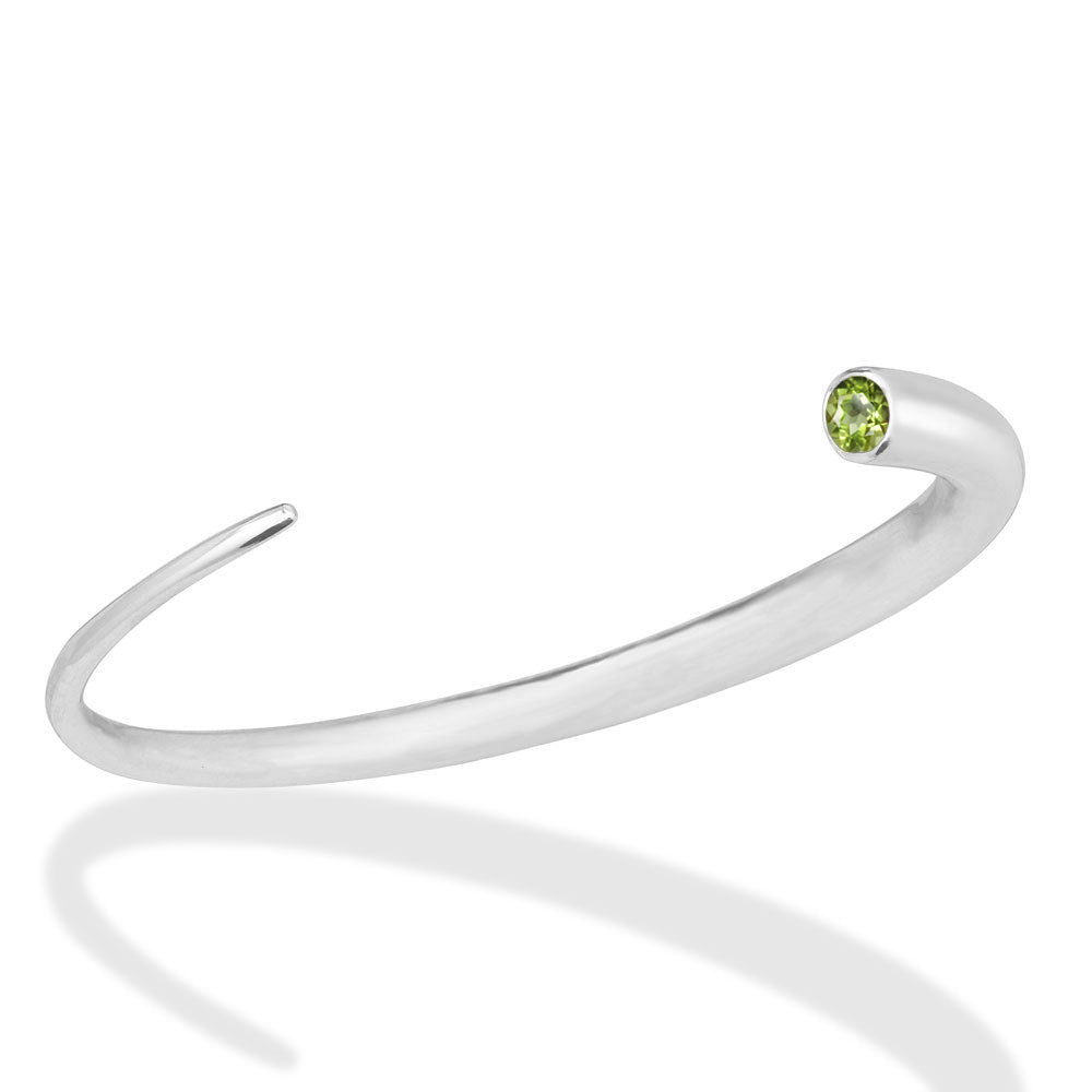 14k white gold Quill Cuff with Peridot