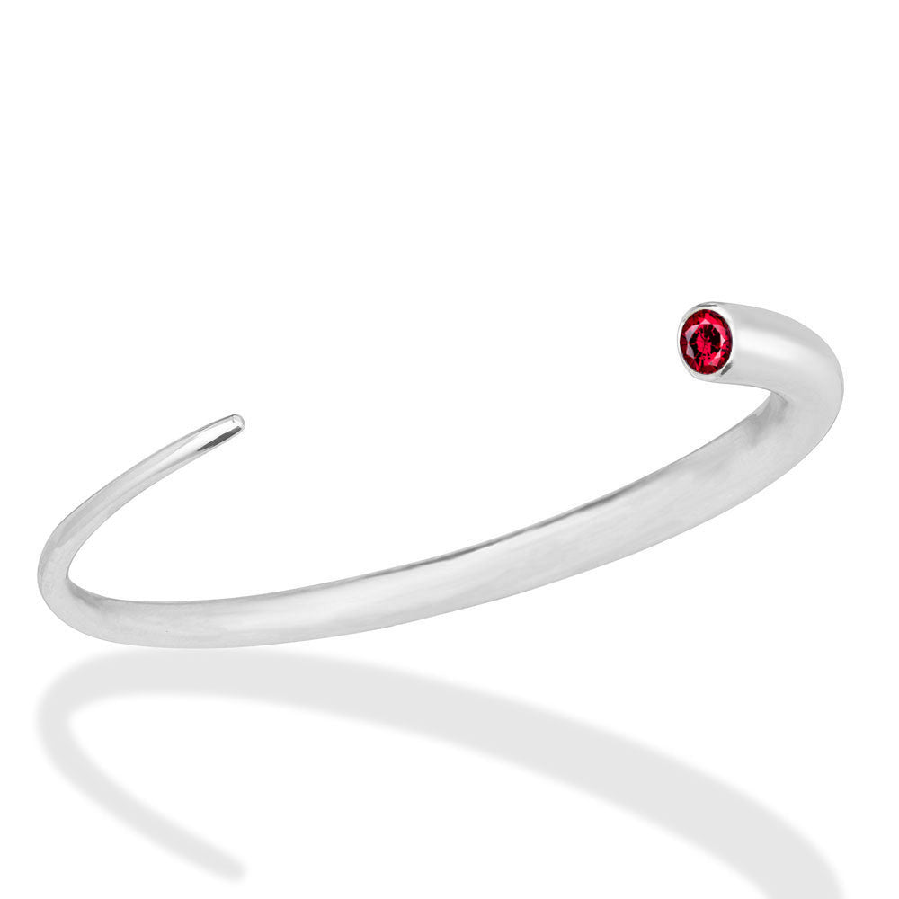 14k white gold Quill Cuff with Ruby