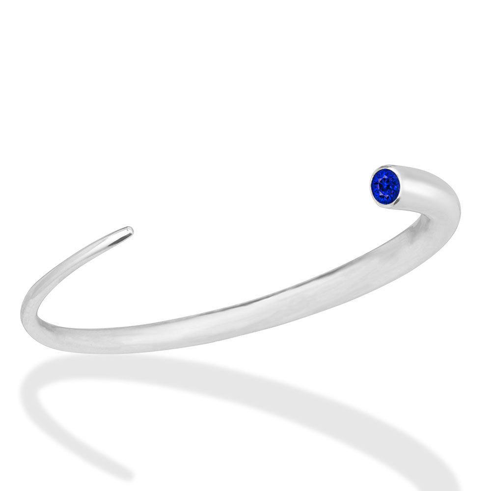 14k white gold Quill Cuff with Sapphire