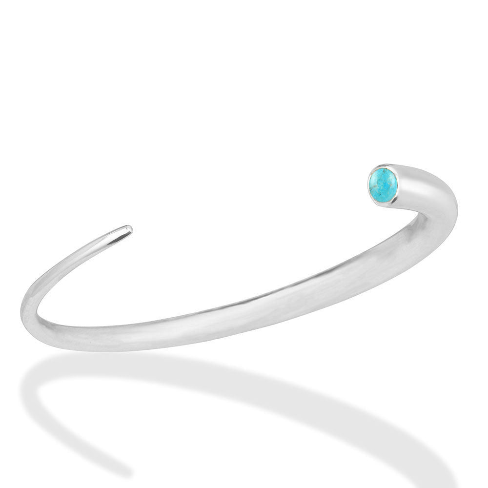 14k white gold Quill Cuff with Turquoise