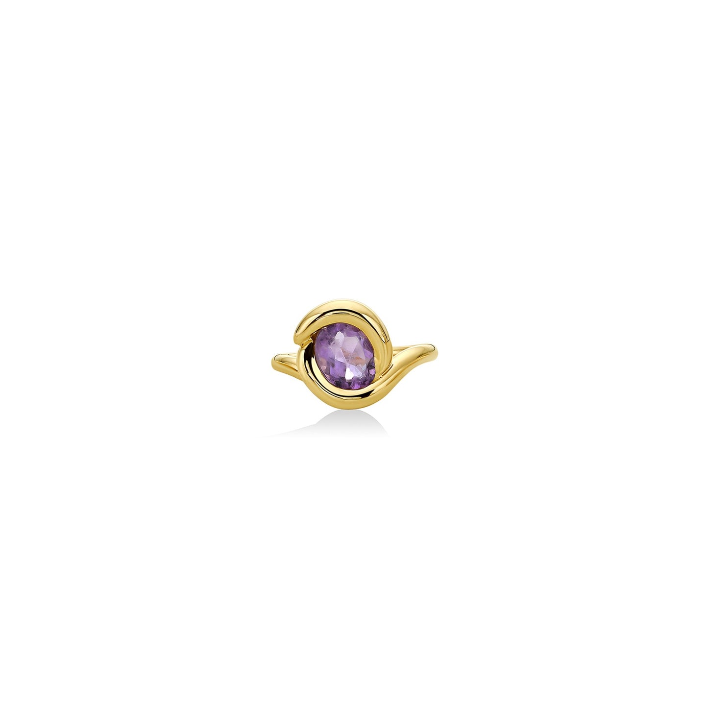 14k gold Molten Knot Ring with Amethyst