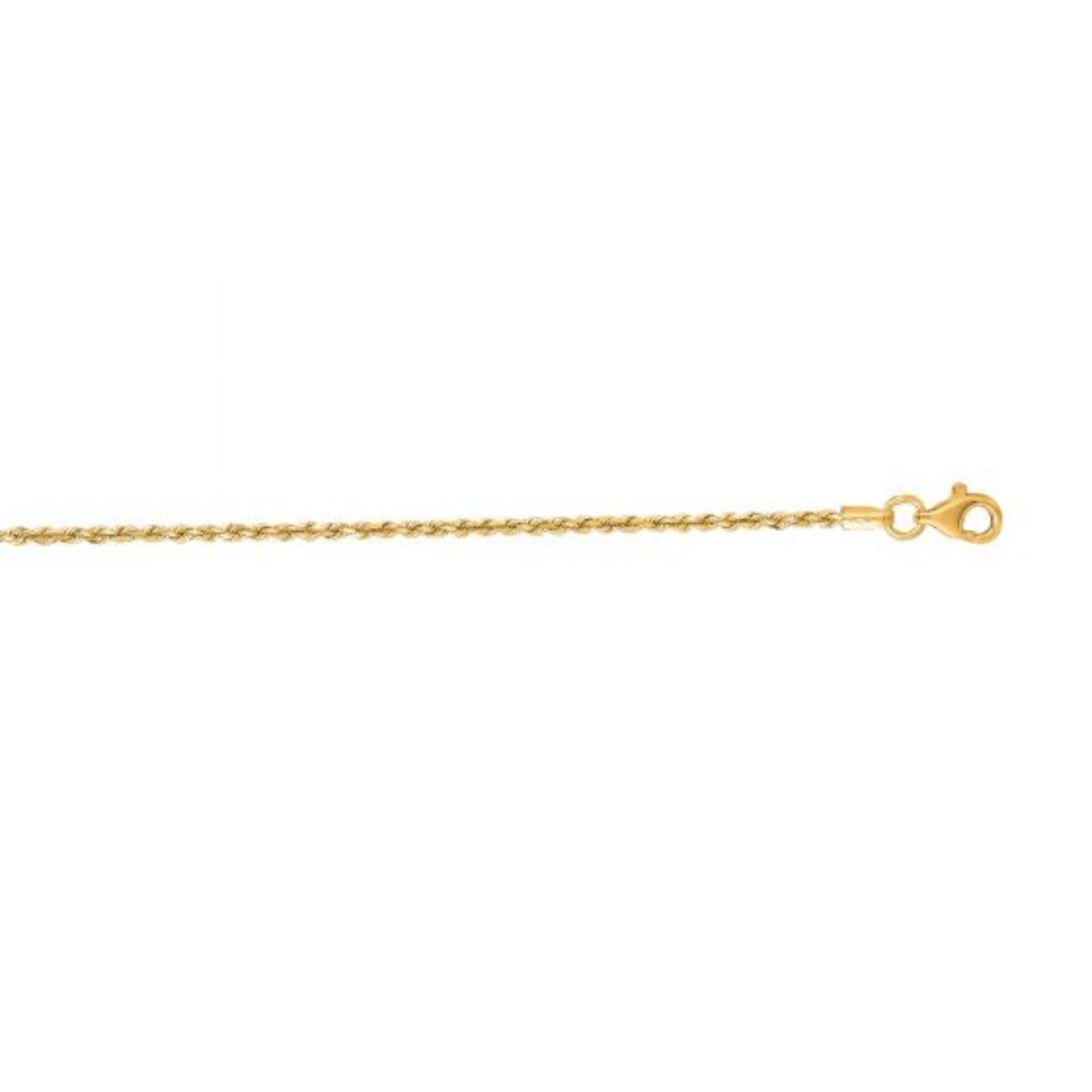 14k gold Royal Rope Chain Anklet with lobster clasp