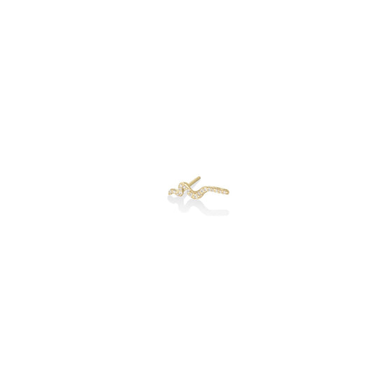 14k gold Full Pave Small Ripple Climber Earring