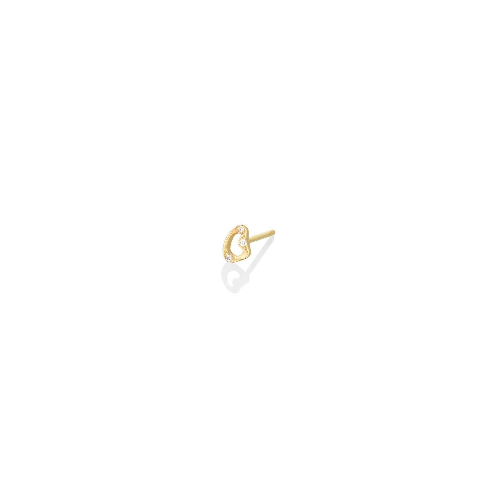 14k gold Demi Pave Small Ripple Stud Earring