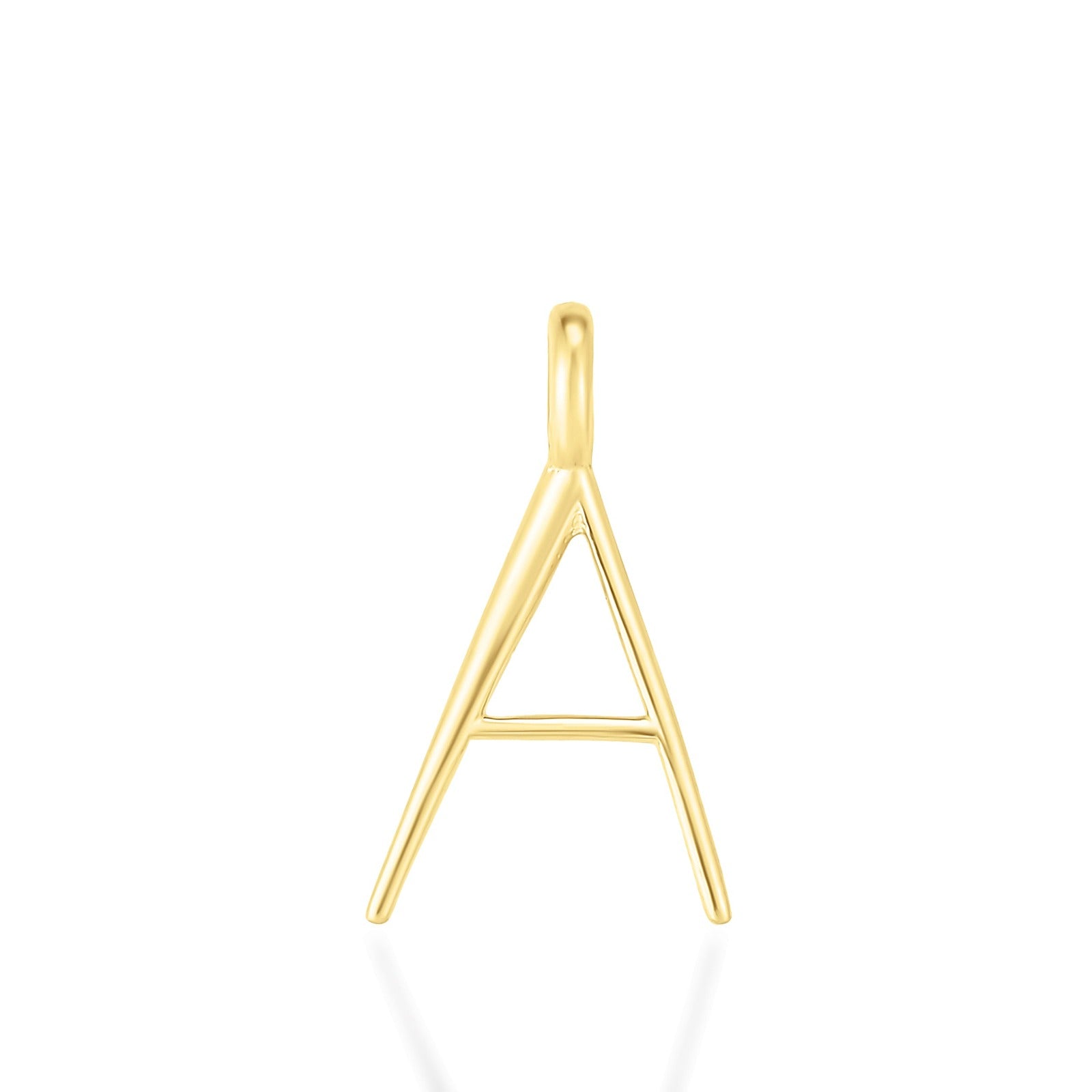 14K yellow gold A letter charm. 