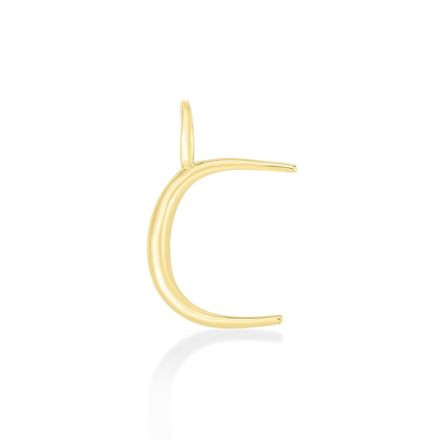 14K yellow gold C letter charm. 