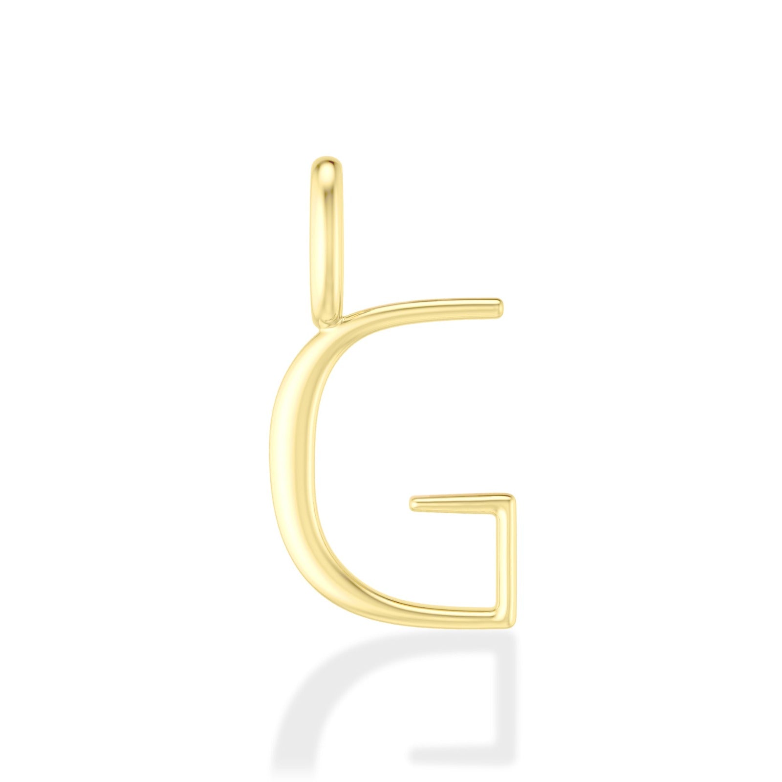 14K yellow gold G letter charm. 