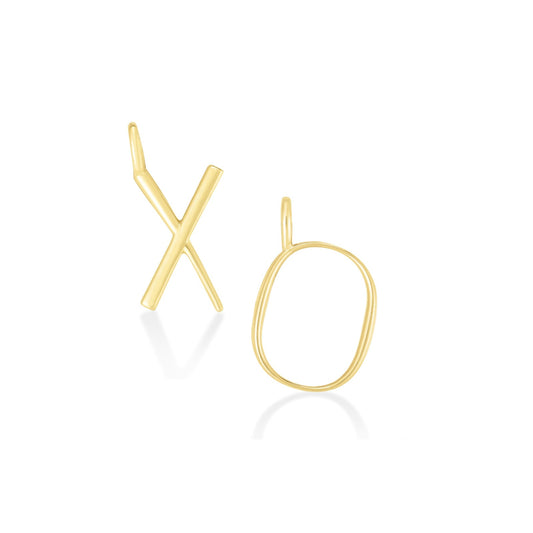 14K yellow gold  X and O letter charms.