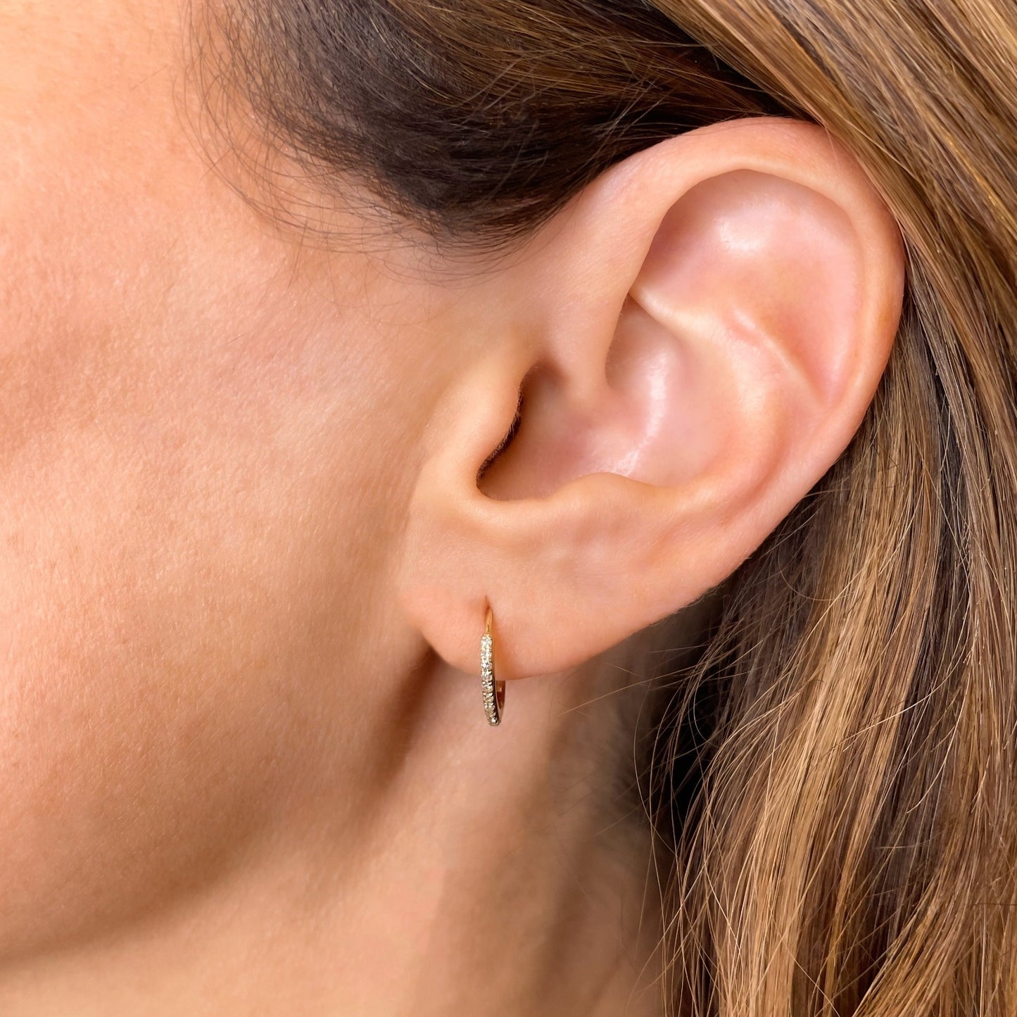 Diamond Pavé Hoop Earrings - 12mm