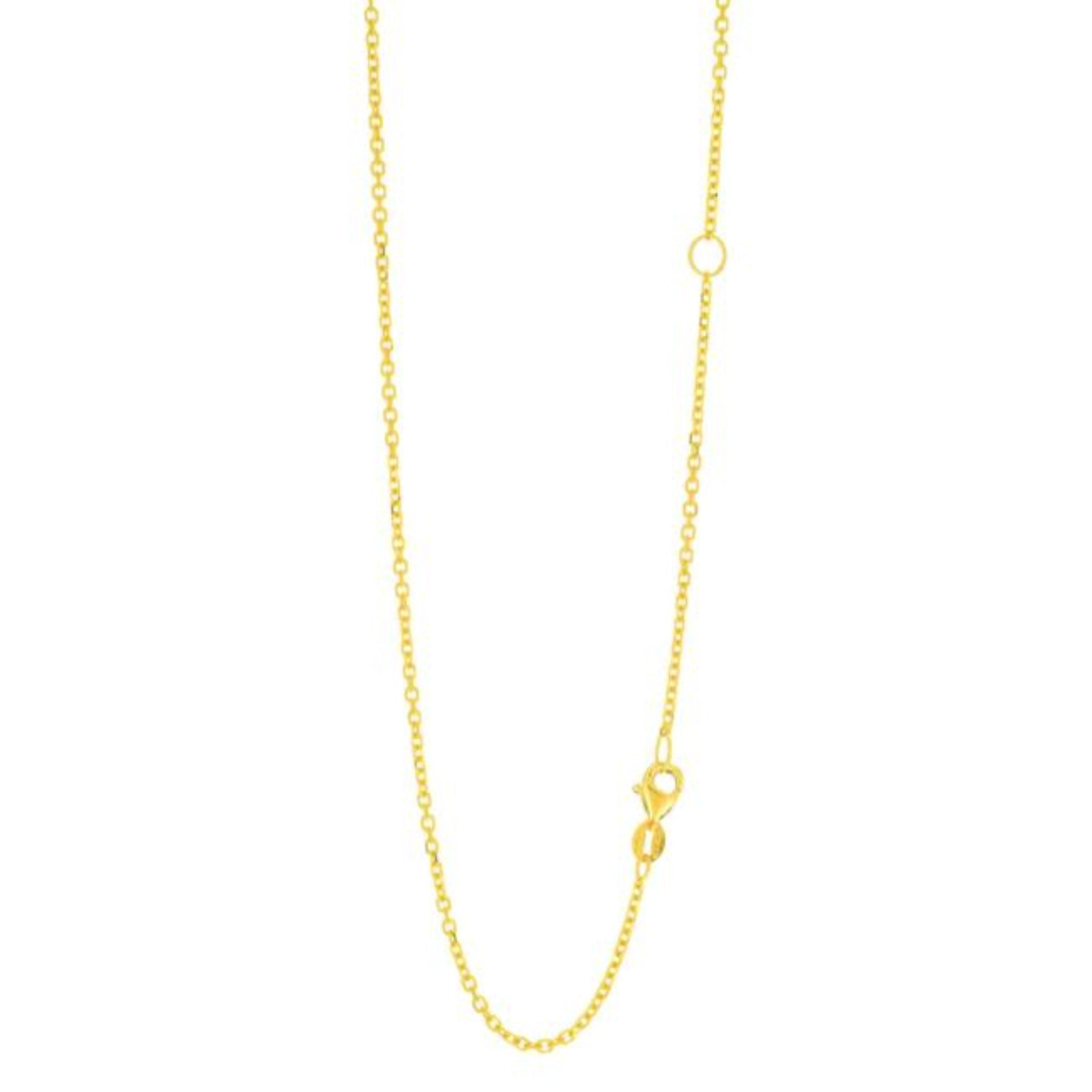 14k gold Diamond Cut Cable Chain Necklace with a lobster clasp