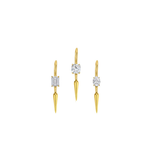 14k gold Single Diamond Drop Earrings