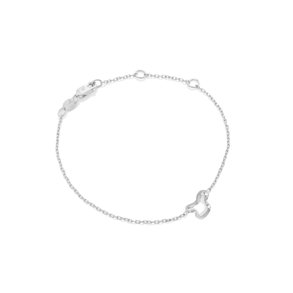 14k white gold Demi Pave Ripple Chain Bracelet