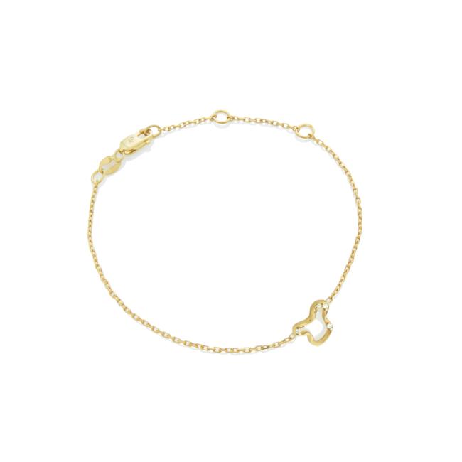 14k gold Demi Pave Ripple Chain Bracelet