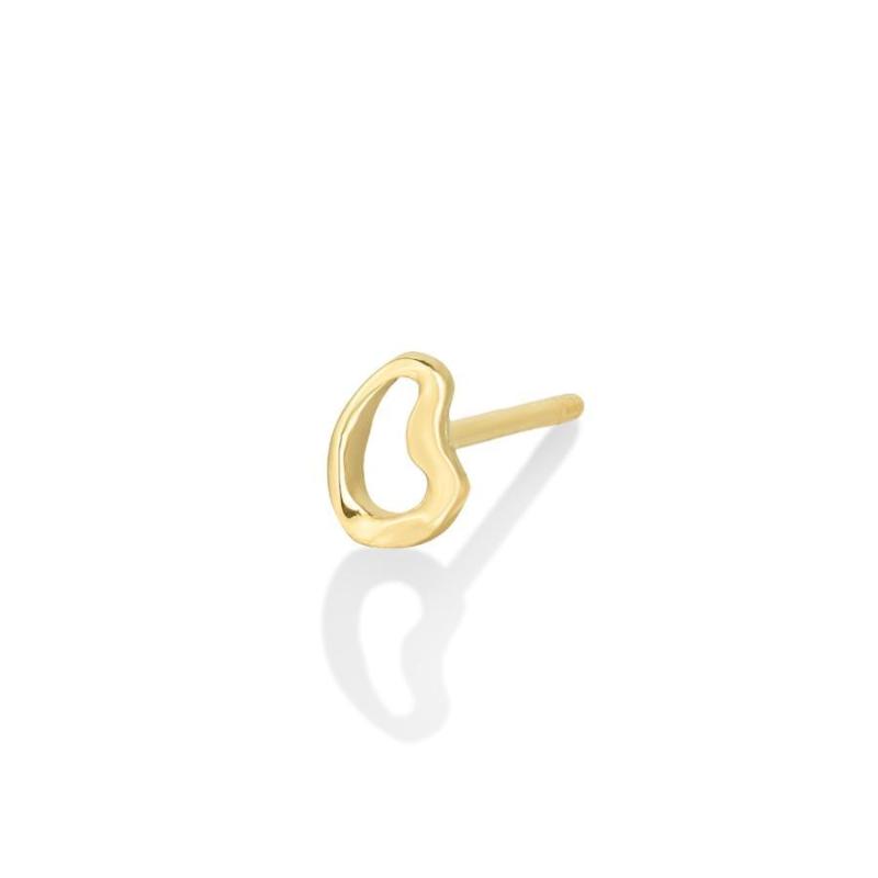 14k gold Plain Small Ripple Stud Earring
