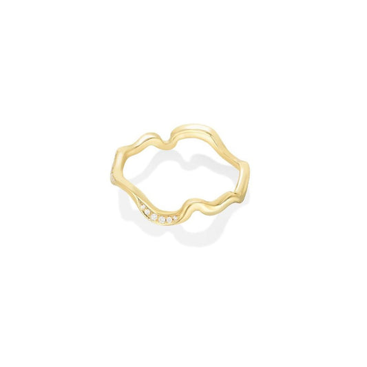 14k gold Demi pave Ripple Ring.