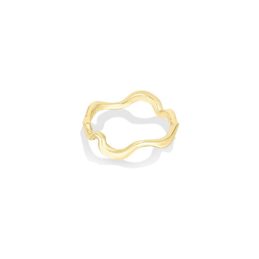 14k gold Plain Ripple Ring.