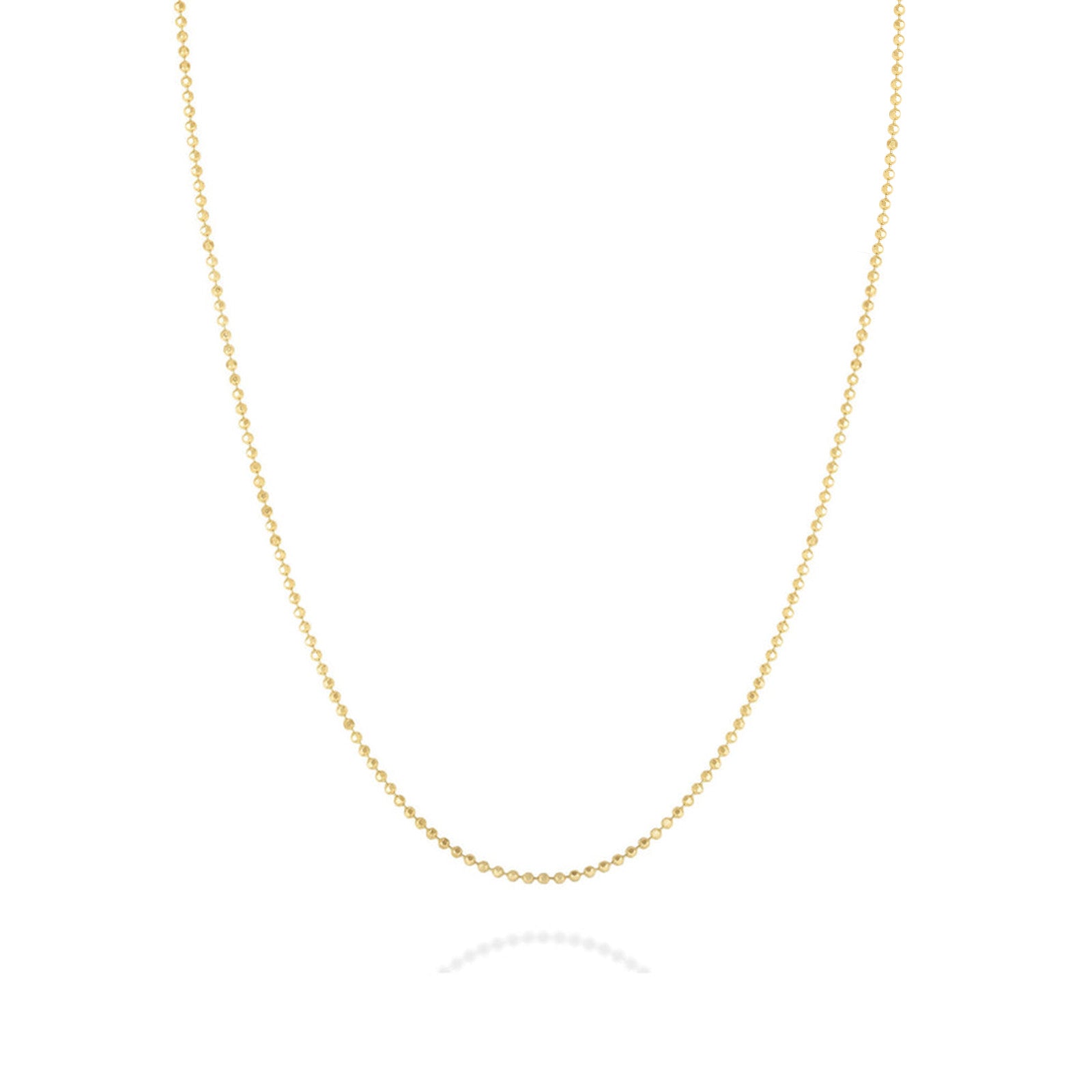 14k gold Diamond Cut Bead Chain Necklace