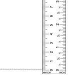 AMANDA PEARL 1.2mm Diamond Cut Bead Chain in Sterling Silver against a white background with a ruler next to it.