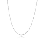 AMANDA PEARL Bead chain in recycled sterling silver on a white background.