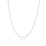 AMANDA PEARL Bead chain in recycled sterling silver on a white background.