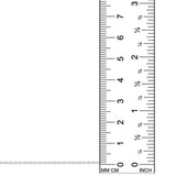 AMANDA PEARL Bead chain in recycled sterling silver on a white background next to a ruler.