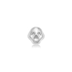 AMANDA PEARL Molten Skull Ring in recycled sterling silver on a white background.