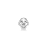 AMANDA PEARL Molten Skull Ring in recycled sterling silver on a white background.