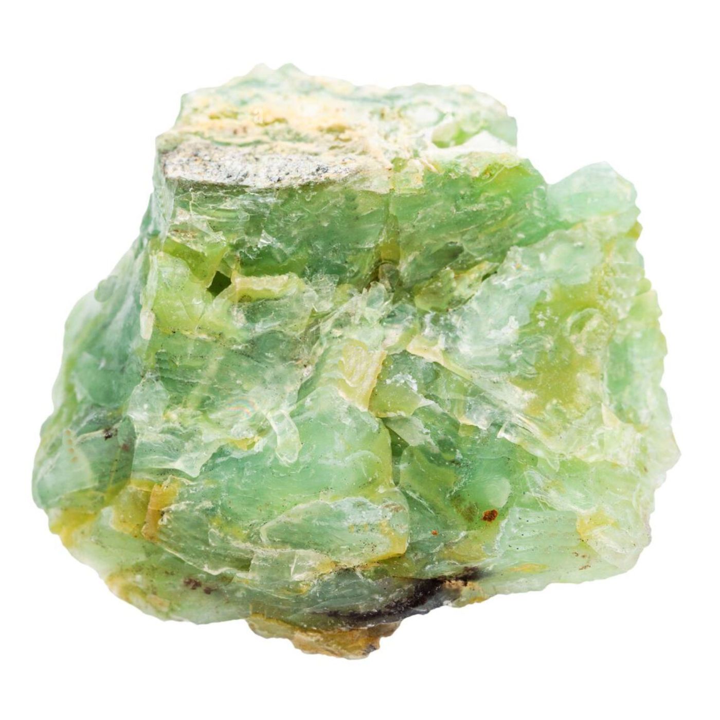 Rough chunk of peruvian green opal.