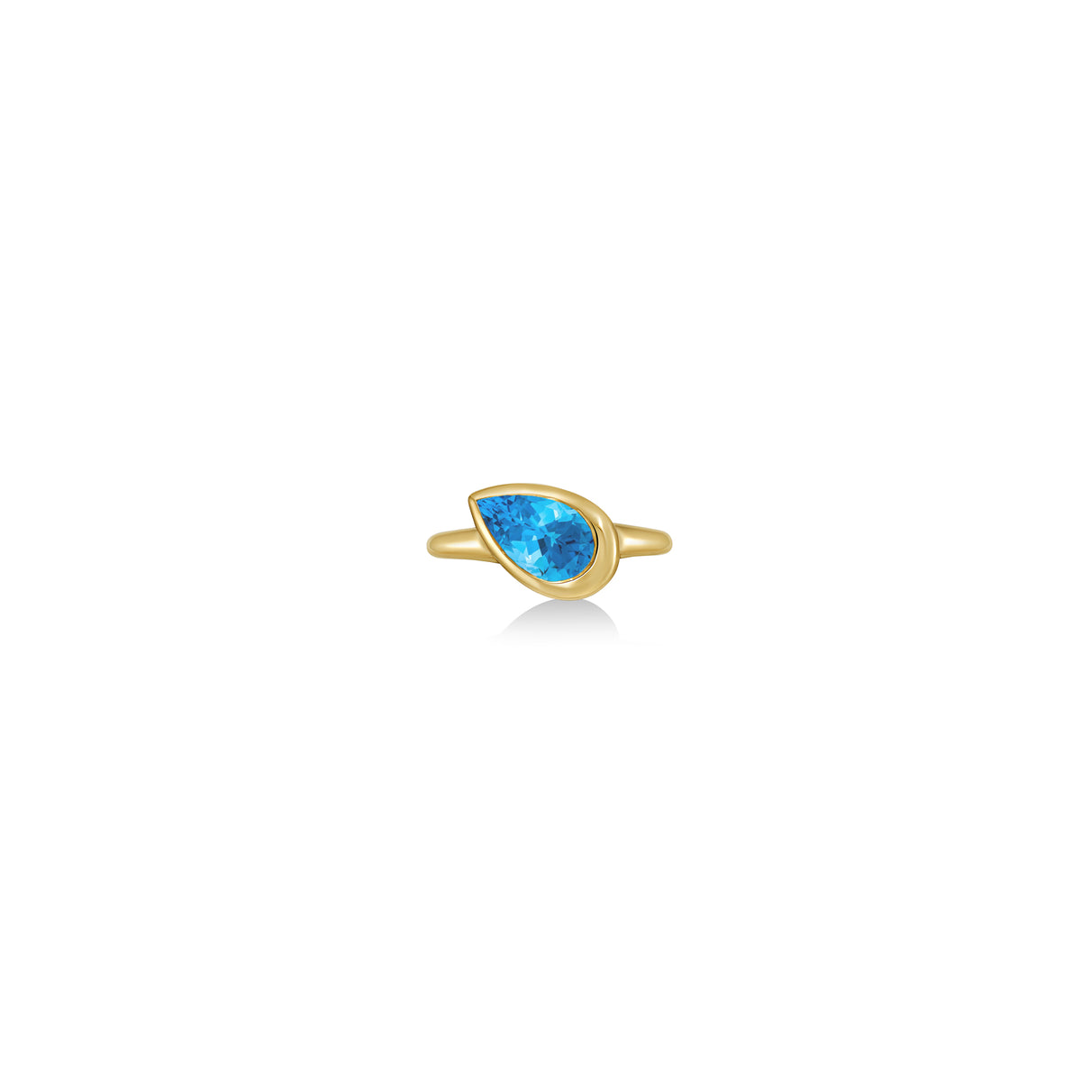 Molten Solitaire Ring Pear Gemstone