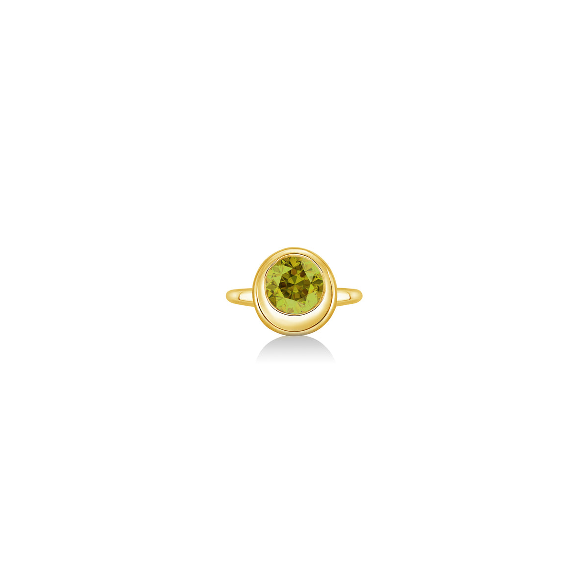 Molten Solitaire Ring Round Gemstones