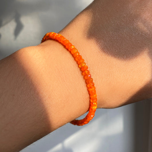 Orange Faceted Opal Bracelet