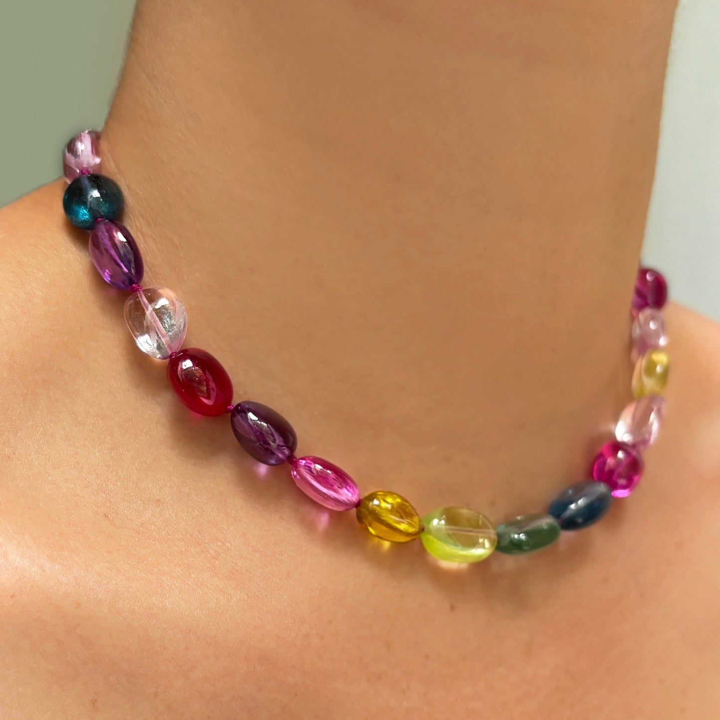 Multi-Colored Spinel Nugget Collar