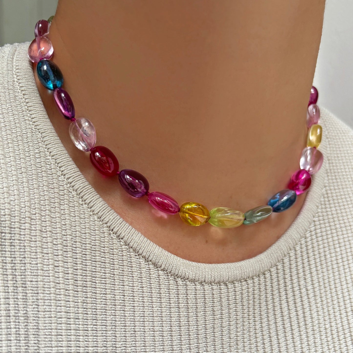 Multi-Colored Spinel Nugget Collar