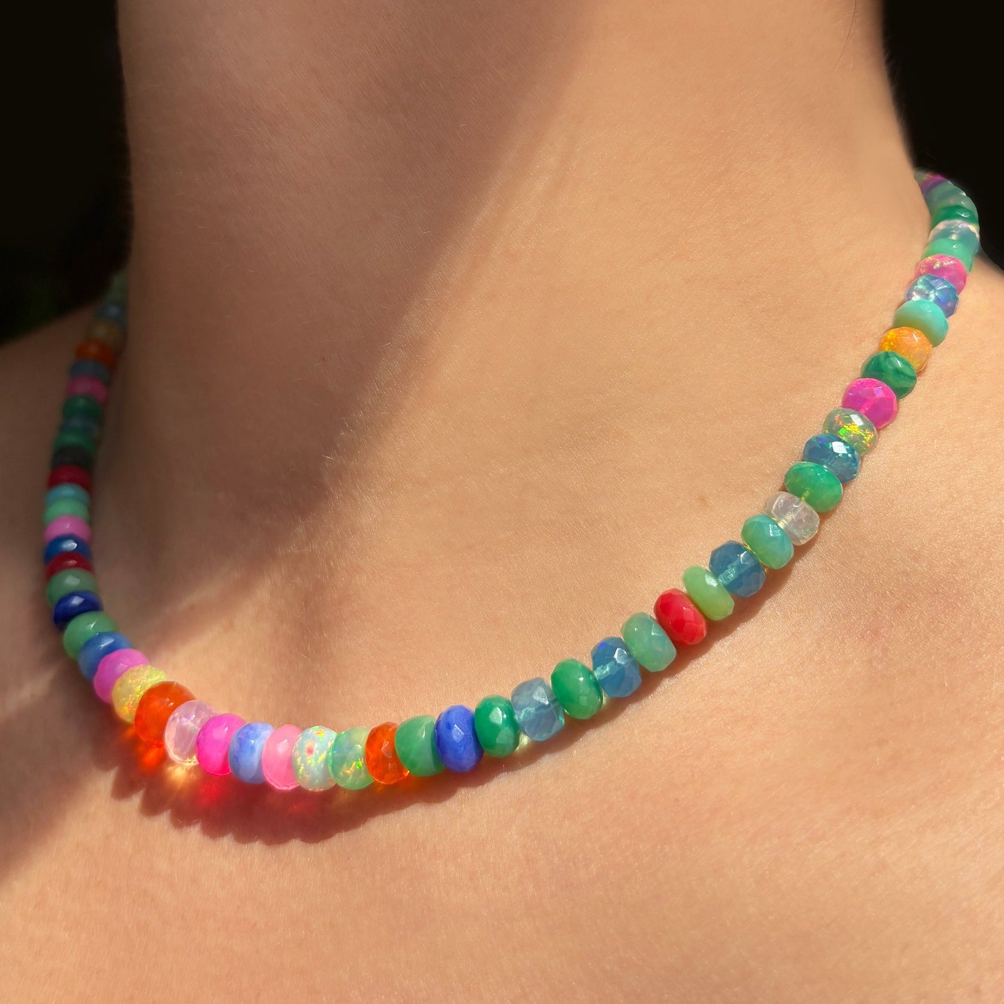 Teenage Wasteland Faceted Opal Necklace