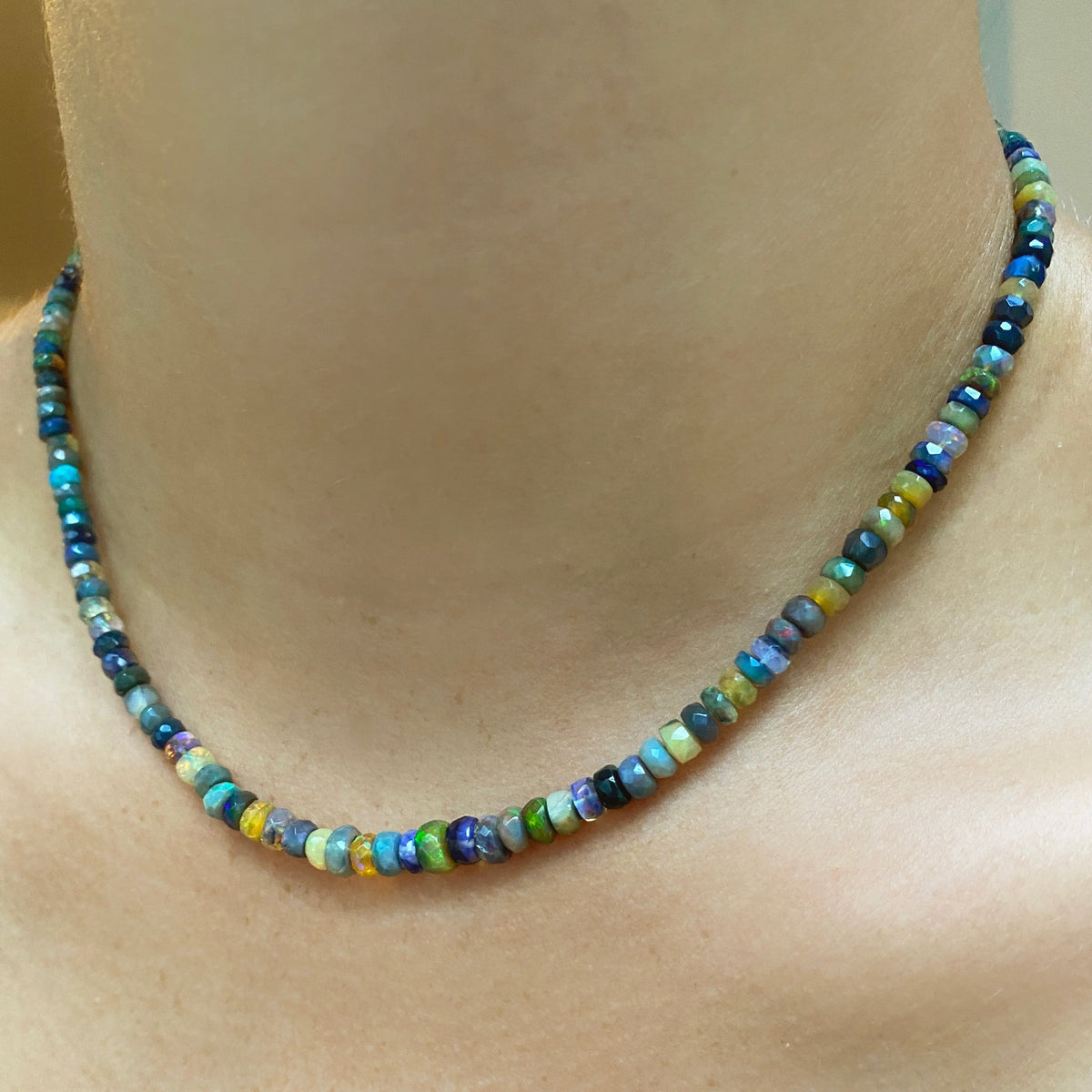 Multi Faceted Opal Necklace
