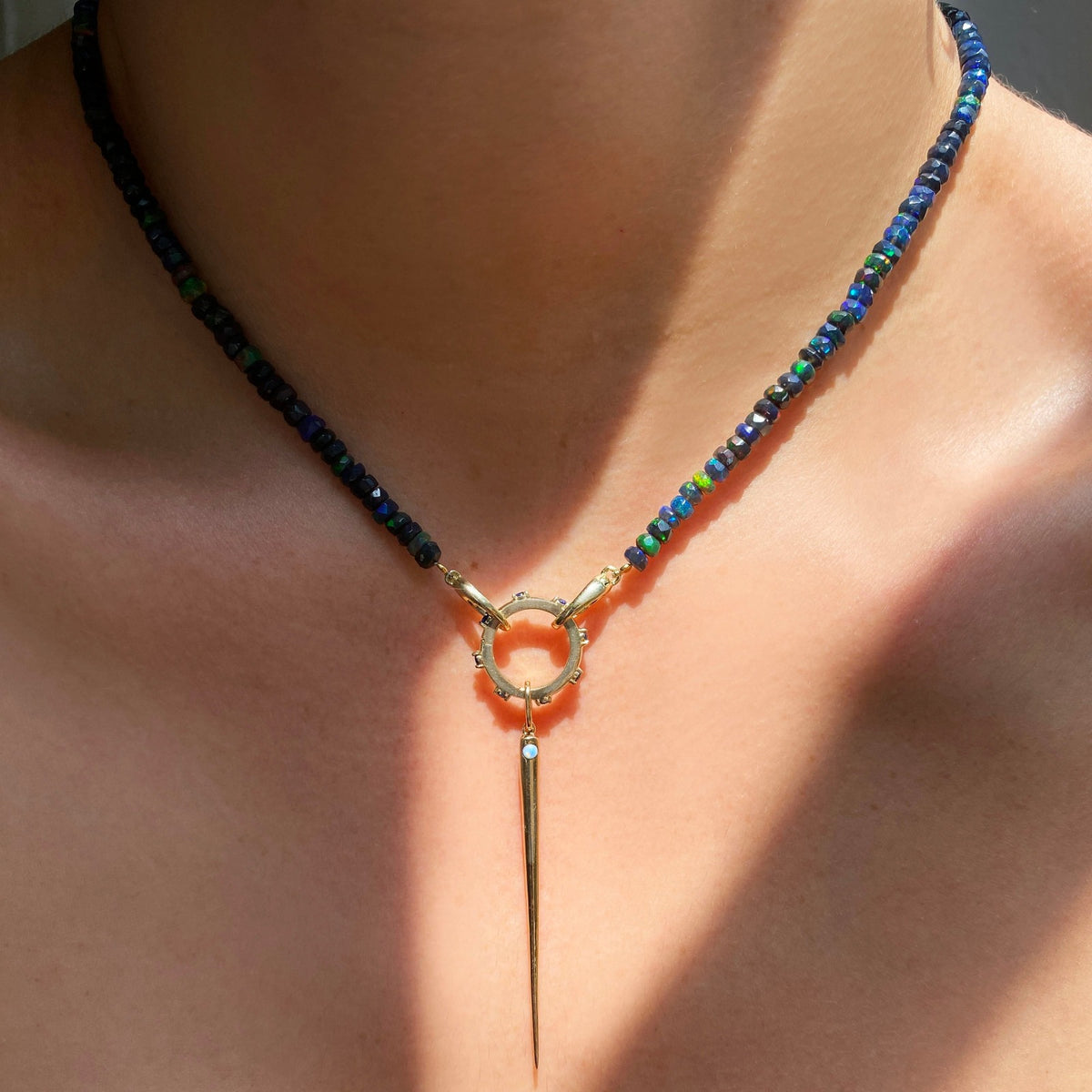 Night Sky Faceted Opal Necklace