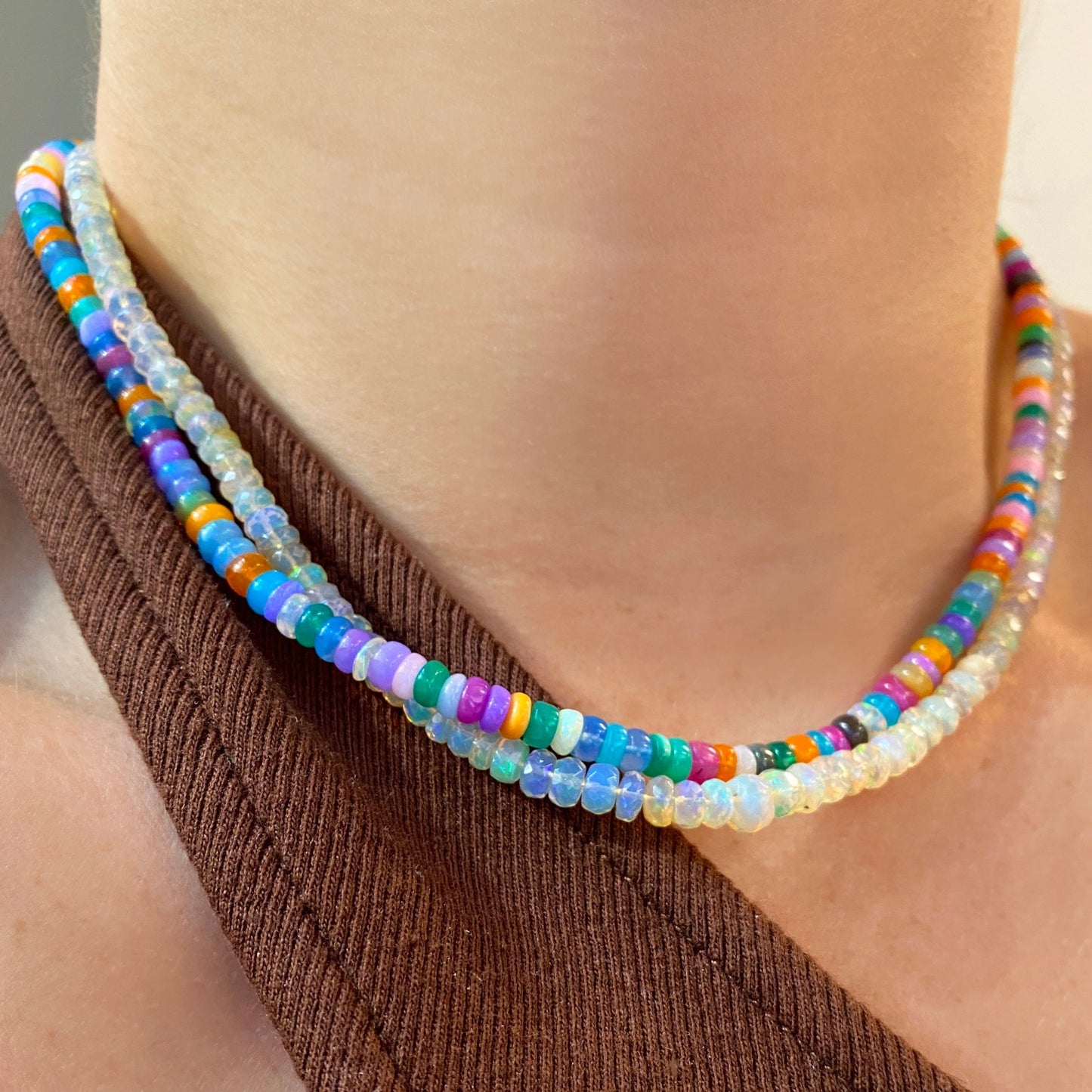 Natural Faceted Opal Necklace