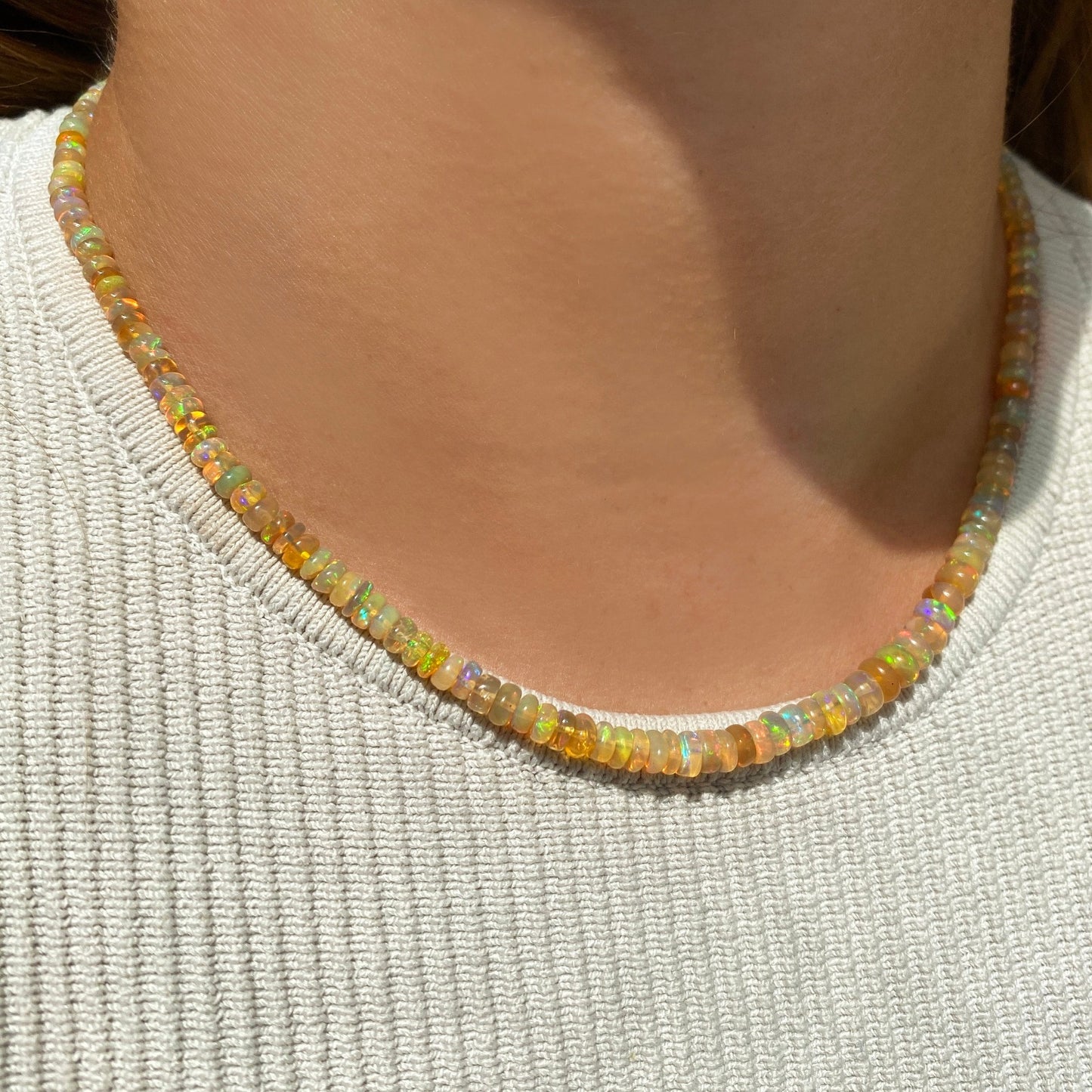 Deep Honey Yellow Opal Necklace