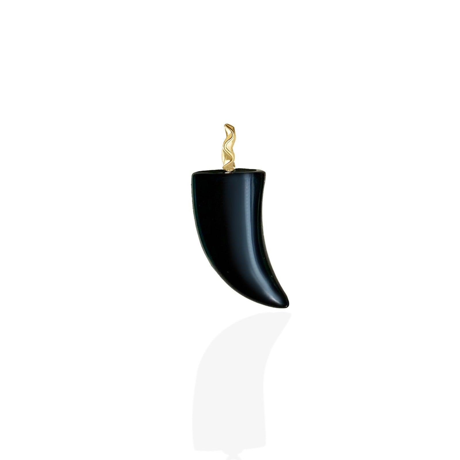 Black agate horn charm
