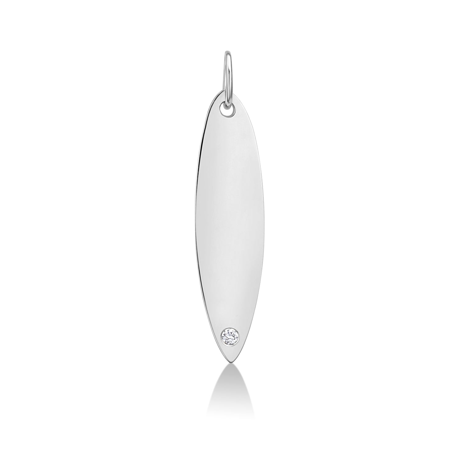 Engravable Surfboard Charm with Birthstone