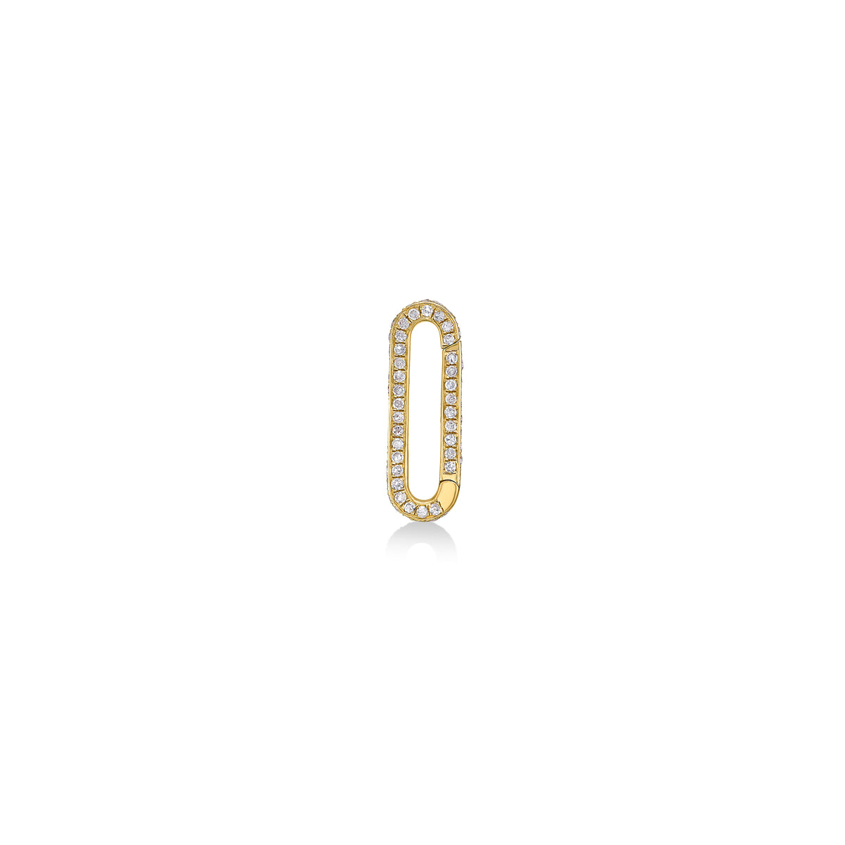 Full Pavé Slim Oval Charm Lock